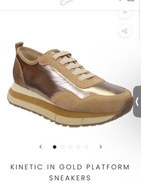NWOT Naked feet Kinetic in Gold platform sneakers-7.5